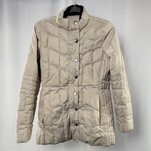 Brooks Brothers‎ Down Quilted Full Zip Jacket in Beige Size 2
